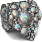 Beach Lovers Tie | Opal Diamond Seashell Pattern ネクタイ