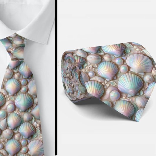 Beach Lovers Tie | Opal Iridecent Seashells  ネクタイ