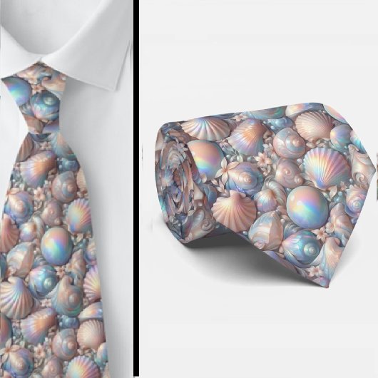 Beach Lovers Tie | Opal Iridecent Seashells  ネクタイ