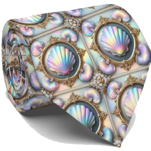 Beach Lovers Tie | Opal Seashell Pattern  ネクタイ