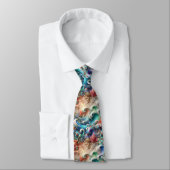 Beach Lovers Tie | Rainbow Ocean Coral Pattern ネクタイ (タイ)
