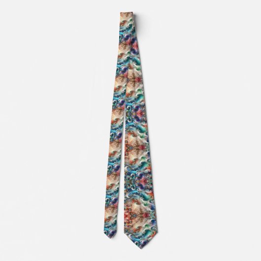 Beach Lovers Tie | Rainbow Ocean Coral Pattern ネクタイ (裏面)