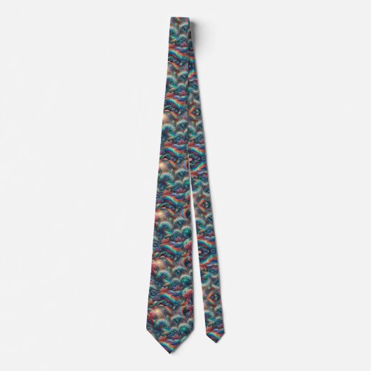 Beach Lovers Tie | Rainbow Ocean Coral Pattern ネクタイ (正面)