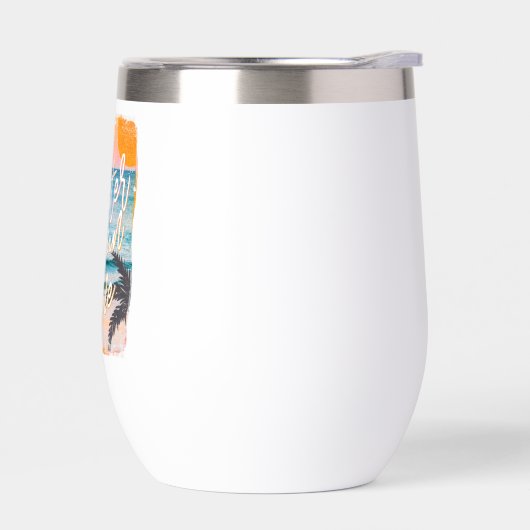 Beach Lover's Wine Tumbler – Salt Water & Sunshine (左面)
