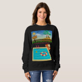 Beach loving Dog Ready to Hit the Sands  Wishing スウェットシャツ (正面フル)