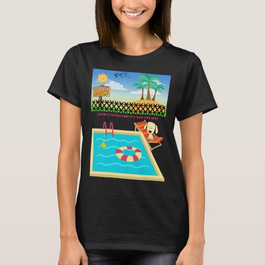 Beach loving Dog Ready to Hit the Sands  Wishing Tシャツ (正面)