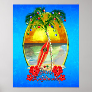 Beach Mele Kalikimaka ポスター