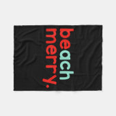 Beach Merry Christmas  フリースブランケット (正面(横))