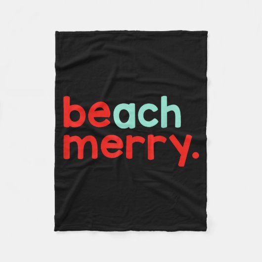 Beach Merry Christmas  フリースブランケット (正面)