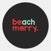 Beach Merry Christmas  ラウンドシール (正面)