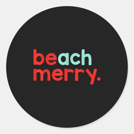 Beach Merry Christmas  ラウンドシール (正面)