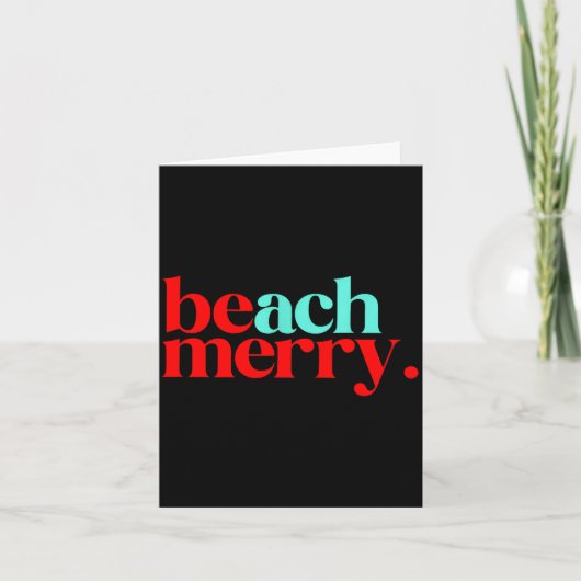 Beach Merry Christmas Funny  カード (正面)
