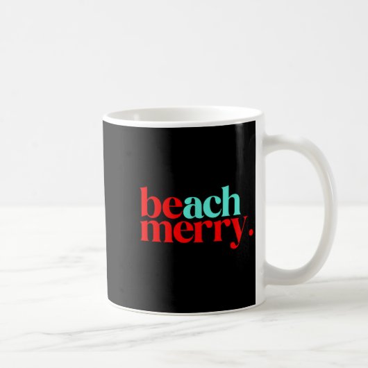 Beach Merry Christmas Funny  コーヒーマグカップ (右)
