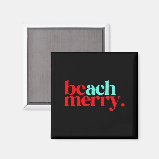 Beach Merry Christmas Funny  マグネット (正面/裏面)
