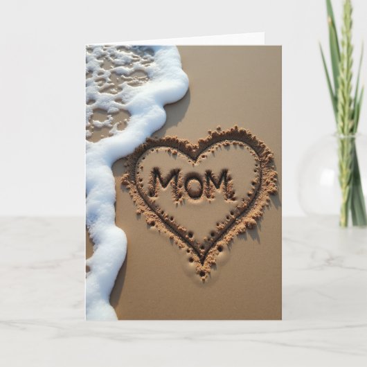 Beach Mom Sand Heart Message Card カード (正面)
