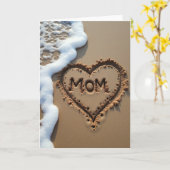 Beach Mom Sand Heart Message Card カード (黄色い花)