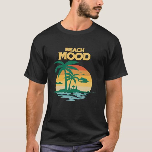Beach Mood  Aloha Hawaii Hawaiian Island Palm Tree Tシャツ (正面)