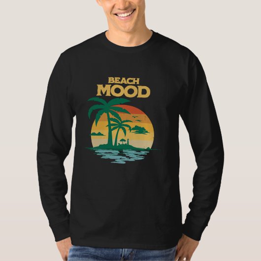 Beach Mood  Aloha Hawaii Hawaiian Island Palm Tree Tシャツ (正面)