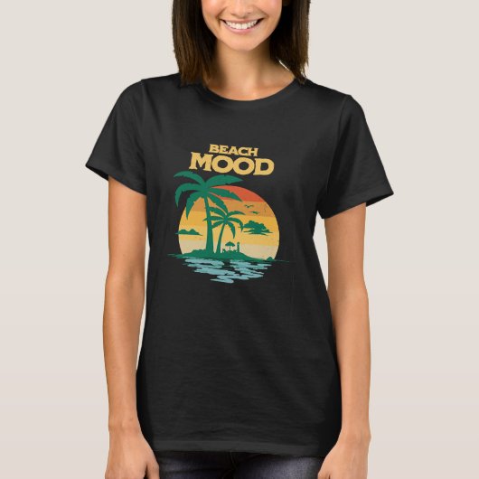 Beach Mood  Aloha Hawaii Hawaiian Island Palm Tree Tシャツ (正面)