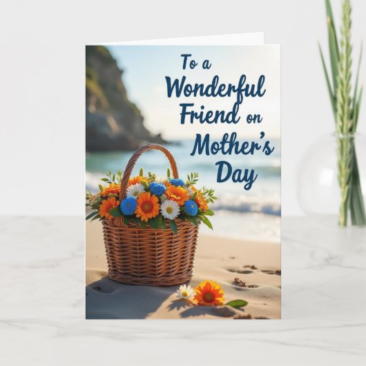 Beach Mothers Day Basket Card カード (正面)