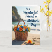 Beach Mothers Day Basket Card カード (黄色い花)