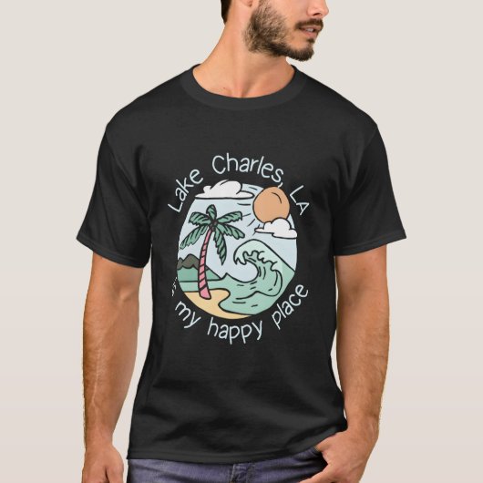 Beach Motiv My Happy Place Lake Charles Tシャツ (正面)