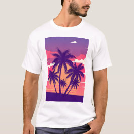 Beach N' Trees Cool Vintage Retro Mens Vacation Tシャツ