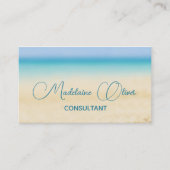 Beach Ocean Coastal Blue  Modern Chic 名刺 (正面)