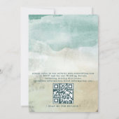 Beach Ocean Destination Elegant QR Code Wedding 招待状 (裏面)