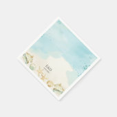 Beach Ocean Destination Wedding Bridal Birthday スタンダードカクテルナプキン (角)