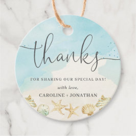 Beach Ocean Destination Wedding Thank You フェイバータグ