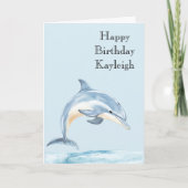 Beach Ocean Dolphin Birthday カード (正面)