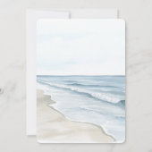 Beach Ocean Heart Sand Wedding 招待状 (裏面)