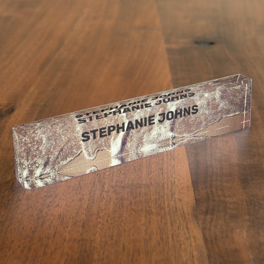 Beach Ocean Name Vintage Water Artistic Gift デスクネームプレート (側面)