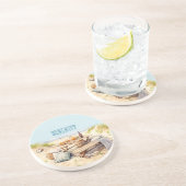 Beach Ocean Sand Picnic Table Food コースター (側面)