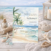 Beach ocean tropical palm destination wedding