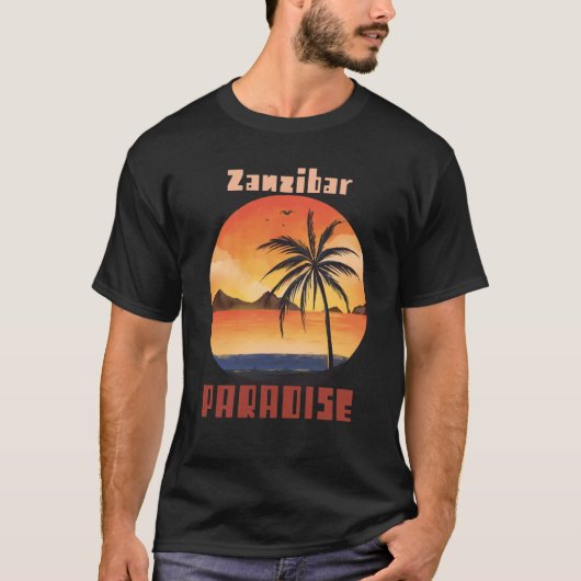 Beach Ocean Vacation Zanzibar Surfing Palm tree Su Tシャツ (正面)