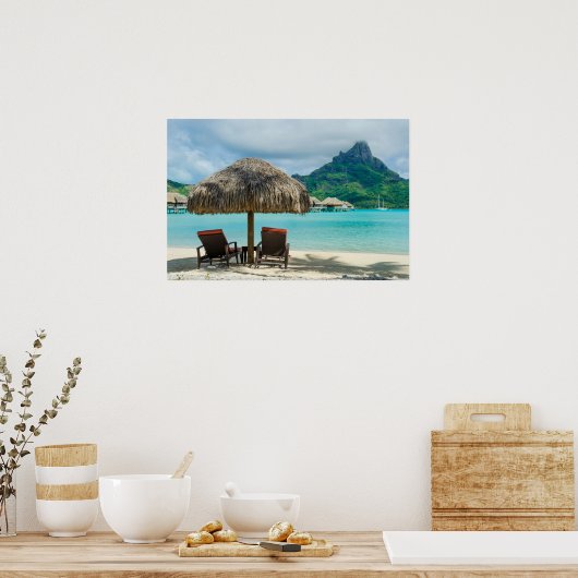 Beach on Bora Bora poster ポスター (キッチン)