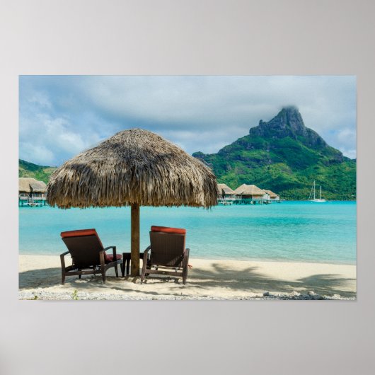 Beach on Bora Bora poster ポスター (正面)