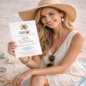 Beach Palm Tree 40th Birthday 招待状