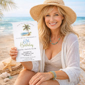 Beach Palm Tree 60th Birthday 招待状