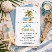 Beach Palm Tree 99th Birthday 招待状