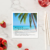 Beach Palm Tree Fun Facts Wedding Reception   スタンダードカクテルナプキン (インサイチュ)