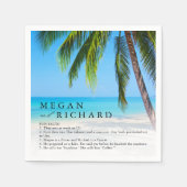 Beach Palm Tree Fun Facts Wedding Reception   スタンダードカクテルナプキン (正面)
