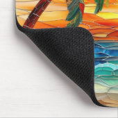 Beach Palm Tree Sunset Tropical Colorful  マウスパッド (コーナー)
