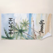 Beach palm trees name quote ビーチタオル (正面)