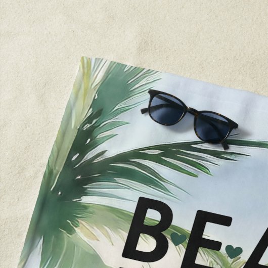 Beach palm trees name quote ビーチタオル (インサイチュ)