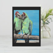 ‘Beach Parrots’ Painting on a Small-Scale Print  招待状 (スタンド正面)