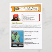 ‘Beach Parrots’ Painting on a Small-Scale Print  招待状 (裏面)