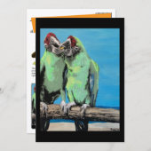 ‘Beach Parrots’ Painting on a Small-Scale Print  招待状 (正面/裏面)